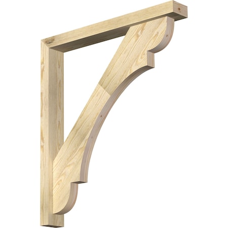 Olympic Block Rough Sawn Bracket W/ Offset Brace, Douglas Fir, 4W X 30D X 34H